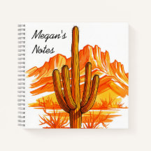 Watercolour cactus notebook