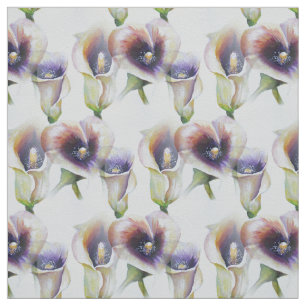 Watercolour Calla Lilies in Gradient Colours Fabric