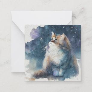 Watercolour Cat Card