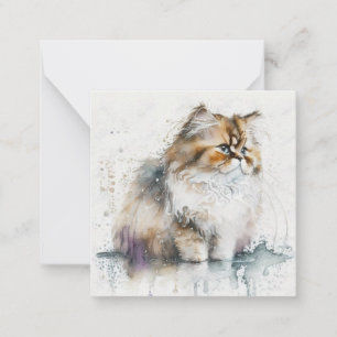 Watercolour Cat Card