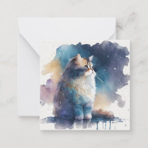 Watercolour Cat Card