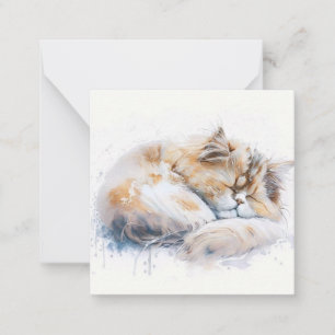 Watercolour Cat Card