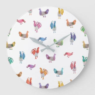 Watercolour Chicken Clock