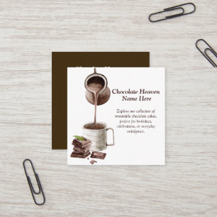 Watercolour Chocolate Square Business Card