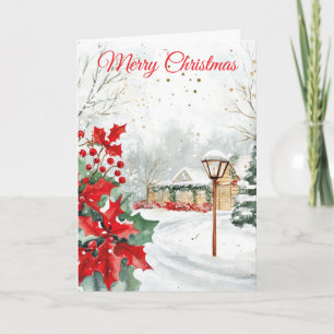 Watercolour Christmas Garden Holiday Card