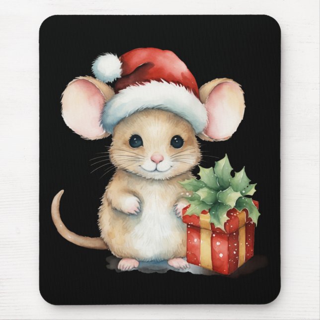 Watercolour Christmas Mouse Mat (Front)