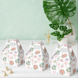 Watercolour Christmas Pattern Favour Box