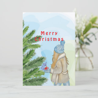 Watercolour Christmas tree Paper Plates Invitation