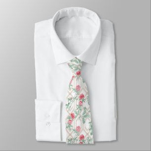 Watercolour clover flowers. tie