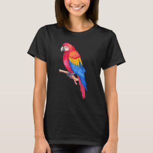 Watercolour Colourful Scarlet Macaw Parrot Bird Pa T-Shirt