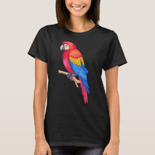 Watercolour Colourful Scarlet Macaw Parrot Bird Pa T-Shirt