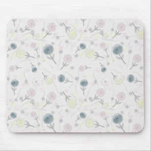 Watercolour Dahlia's Mouse Mat