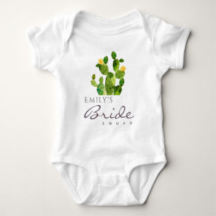 WATERCOLOUR DESERT CACTUS BRIDE SQUAD MONOGRAM BABY BODYSUIT