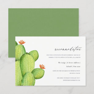 WATERCOLOUR DESERT CACTUS FLOWER ACCOMMODATION INVITATION