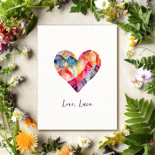 Watercolour diamond heart for a lovely  postcard