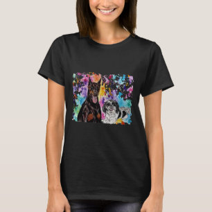 Watercolour Doberman And Shih Tzu T-Shirt