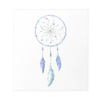 Watercolour Dreamcatcher with 3 Feathers Notepad
