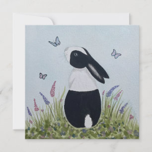 Watercolour Dutch Bunny Rabbit Card