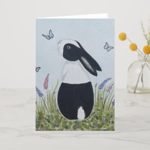 Watercolour Dutch Bunny Rabbit Thank You Card