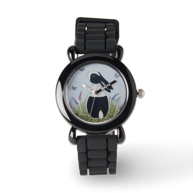 Watercolour Dutch Bunny Rabbit Watch (Front)