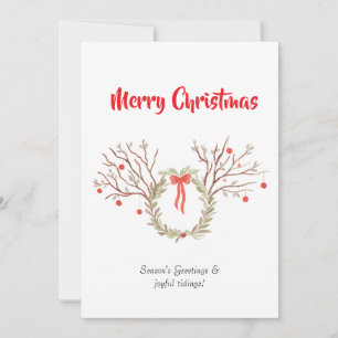 Watercolour elegant christmas Flat Greeting Card