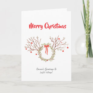 watercolour elegant christmas Folded Greeting Card