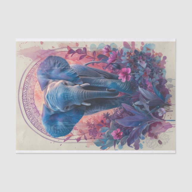Watercolour Elephant Tissue Paper (Front)