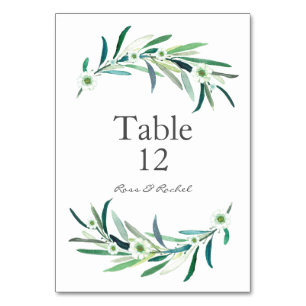 Watercolour Eucalyptus Floral Wedding table cards