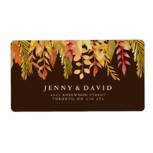 Watercolour Fall Wedding Address Labels