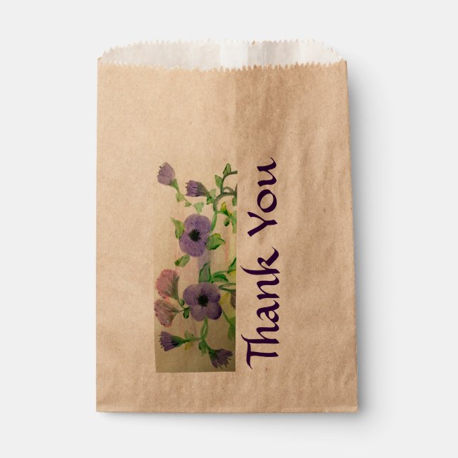 Watercolour Favour Thank You Favour Bags (Front)