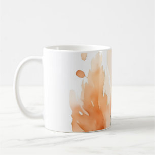 Watercolour Feather Art Print Boho Orange Teal F Coffee Mug