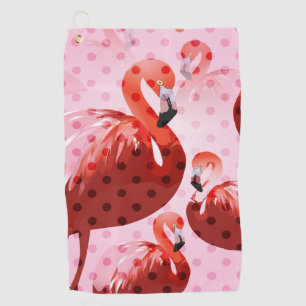 Watercolour Flamingo Pattern Golf Towel