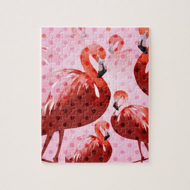 Watercolour Flamingo Pattern Jigsaw Puzzle (Vertical)
