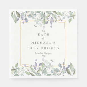 Watercolour Floral Baby Shower/Sprinkle/Couples Napkin