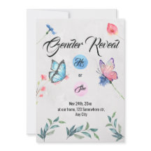 Watercolour Floral Butterfly Invitation