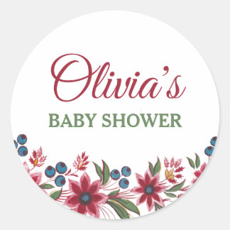 Watercolour Floral Classic Round Sticker