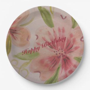 Watercolour Floral Designer Paper Plate