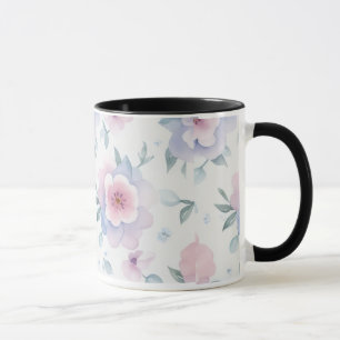watercolour floral flower coffee mug