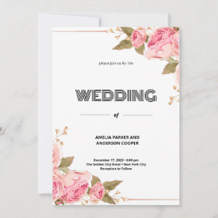 Watercolour Floral Personalised Wedding Invitation