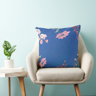 watercolour floral throw pillow