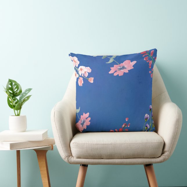 watercolour floral throw pillow (Chair)