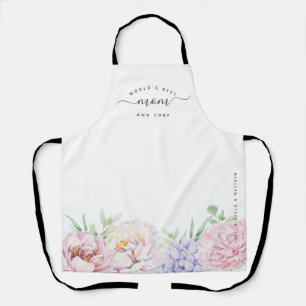Watercolour Floral World's Best Mum & Chef Apron