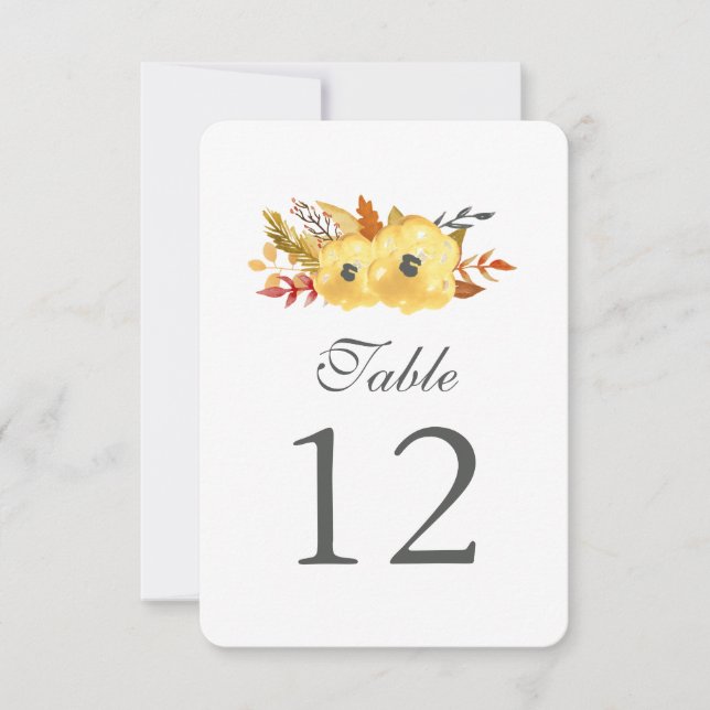 Watercolour Flower Table Number Cards (Front)