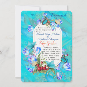 Watercolour Flowers & Visiting Butterflies. Invitation