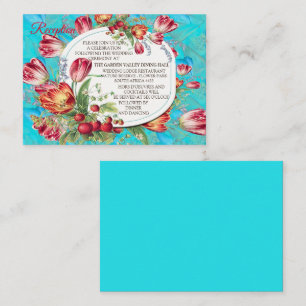 Watercolour Flowers with Visiting Butterflies Enclosure Card
