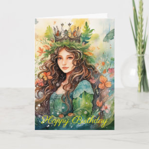 Watercolour Forest Princess Card