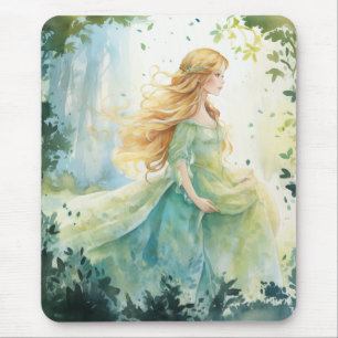 Watercolour Forest Princess Mouse Mat