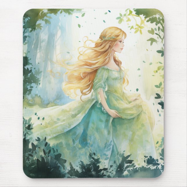 Watercolour Forest Princess Mouse Mat (Front)