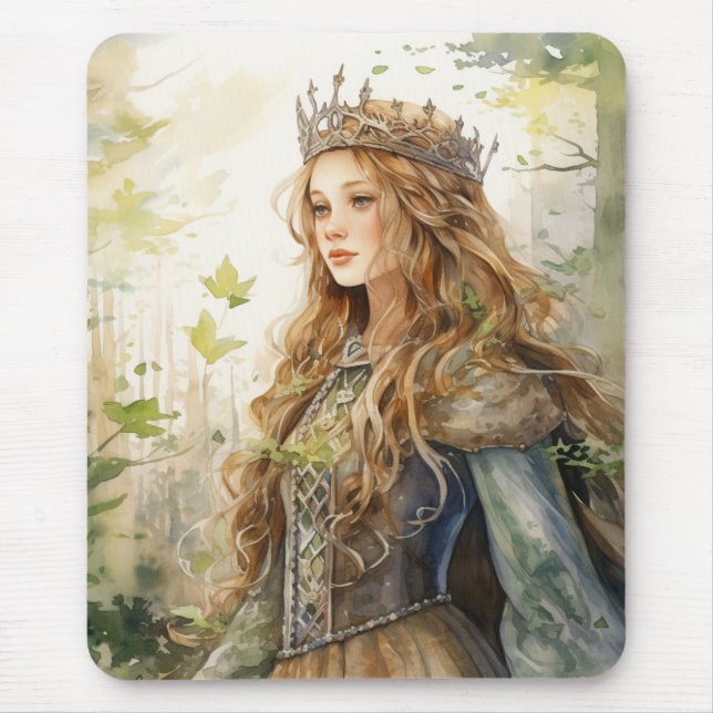 Watercolour Forest Princess Mouse Mat (Front)