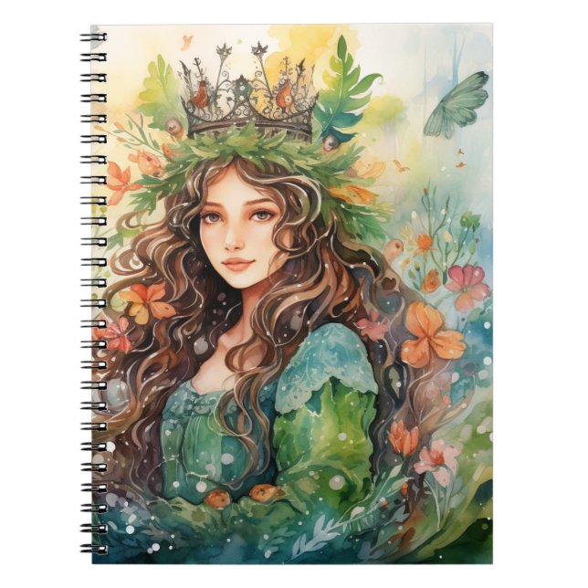 Watercolour Forest Princess Notebook (Front)